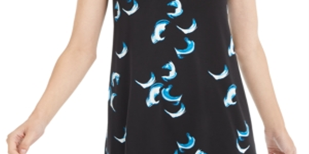 Alfani Feminino Hardware Trim Top Azul-Preto Tamanho Pequeno P