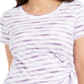 Top feminino com estampa lateral e amarração estilo &amp; co, roxo, tamanho extrapequeno