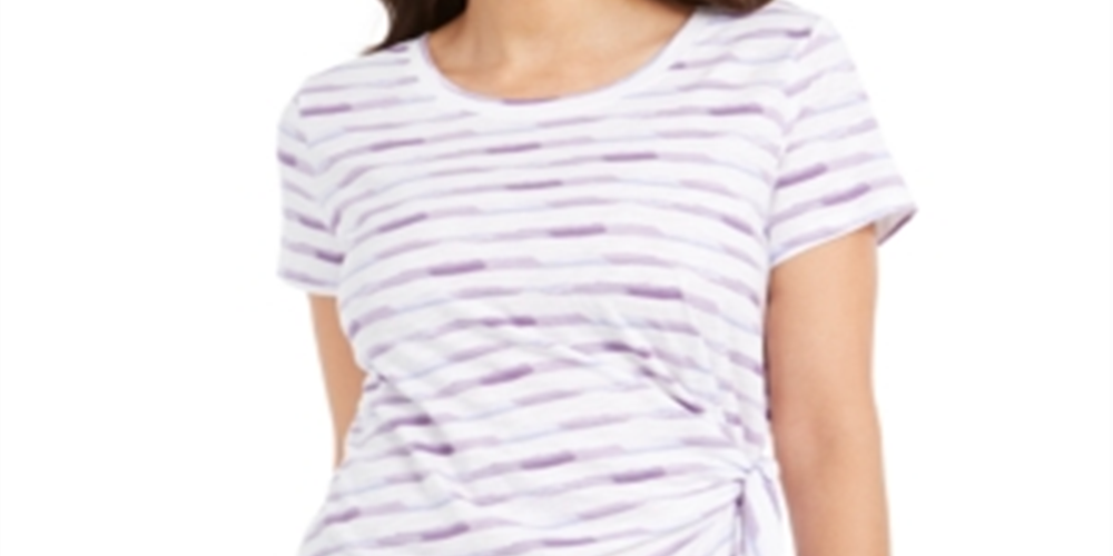 Top feminino com estampa lateral e amarração estilo &amp; co, roxo, tamanho extrapequeno