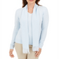 Karen Scott Suéter Feminino com Cachecol Enfeitado Azul Tamanho XX-G