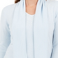Karen Scott Suéter Feminino com Cachecol Enfeitado Azul Tamanho XX-G