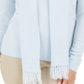 Karen Scott Suéter Feminino com Cachecol Enfeitado Azul Tamanho XX-G