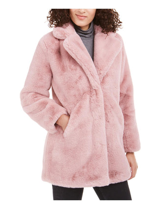 Casaco de inverno feminino Apparis com bolsos falsos e botões forrados, rosa, tamanho extragrande