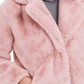 Casaco de inverno feminino Apparis com bolsos falsos e botões forrados, rosa, tamanho extragrande