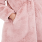 Casaco de inverno feminino Apparis com bolsos falsos e botões forrados, rosa, tamanho extragrande