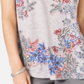 Blusa estampada feminina Style &amp; Co rosa-cinza tamanho pequeno P/M