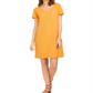 Vestido camiseta feminino estilo &amp; co com um bolso, amarelo, tamanho pequeno