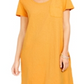 Vestido camiseta feminino estilo &amp; co com um bolso, amarelo, tamanho pequeno