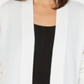 Karen Scott Cardigan Feminino Manga Longa Frente Aberta Branco Tamanho Grande