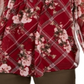 Top feminino estampado com decote dividido, tamanho XX-G, vermelho, Charter Club