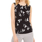 Blusa Calvin Klein Feminina Floral Sem Mangas Gola Joia Use no Trabalho Top Preto Tamanho Pequeno Médio
