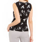 Blusa Calvin Klein Feminina Floral Sem Mangas Gola Joia Use no Trabalho Top Preto Tamanho Pequeno Médio