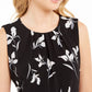 Blusa Calvin Klein Feminina Floral Sem Mangas Gola Joia Use no Trabalho Top Preto Tamanho Pequeno Médio