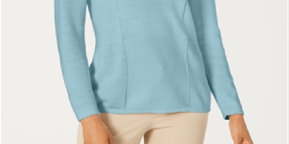 Karen Scott Suéter Feminino Patchwork Stitch Azul Tamanho Médio