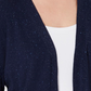 Karen Scott Cardigan Feminino Speckle Manga Longa Aberto Azul Tamanho Médio