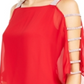 Top feminino MSK com decote profundo e ombros descobertos, vermelho, tamanho X-G