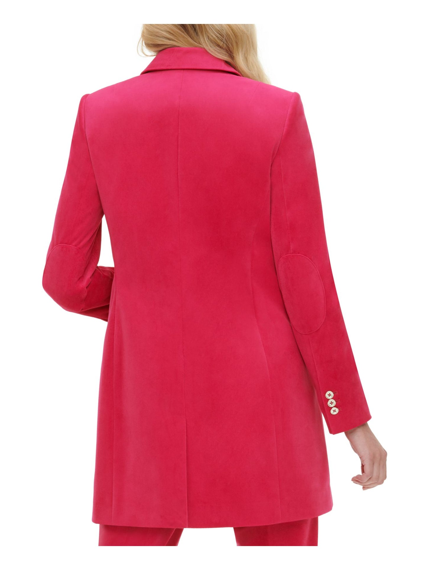 Tommy Hilfiger Jaqueta Blazer Feminina de Veludo Tamanho 4 Vermelha