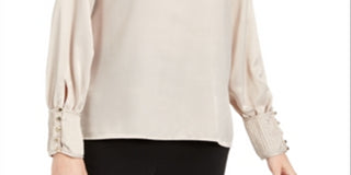 Blusa Calvin Klein Feminina com Botões e Alças, Dourada, Tamanho Extra Grande