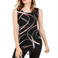 Blusa feminina Alfani com estampa e bainha pontuda, preta, tamanho pequeno P/M