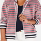 Jaqueta com capuz listrada feminina Tommy Hilfiger azul tamanho extragrande