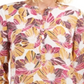 JM Collection Top feminino estampado com pregas nas costas, roxo, tamanho pequeno, médio