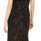 Vestido feminino 28Th Park com bainha e ombros descobertos e glitter, marrom, tamanho 12
