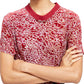 Camiseta feminina estampada de manga curta e gola redonda Free People, tamanho P, vermelha