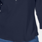 Camisa polo feminina Karen Scott manga 3-4 azul tamanho pequeno pequeno