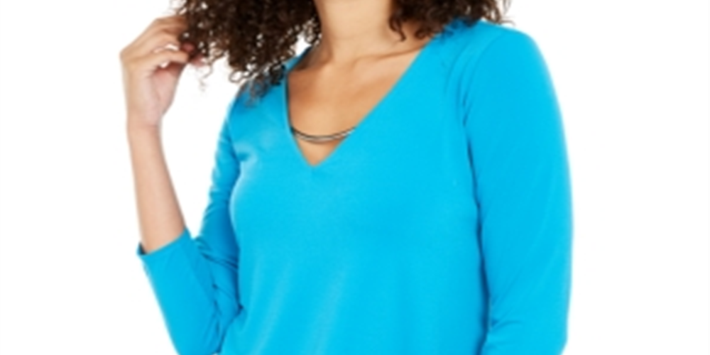 Blusa feminina Alfani com ferragens roxa, tamanho médio