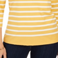 Blusa feminina listrada e com estampa floral Charter Club, amarela, tamanho X-G