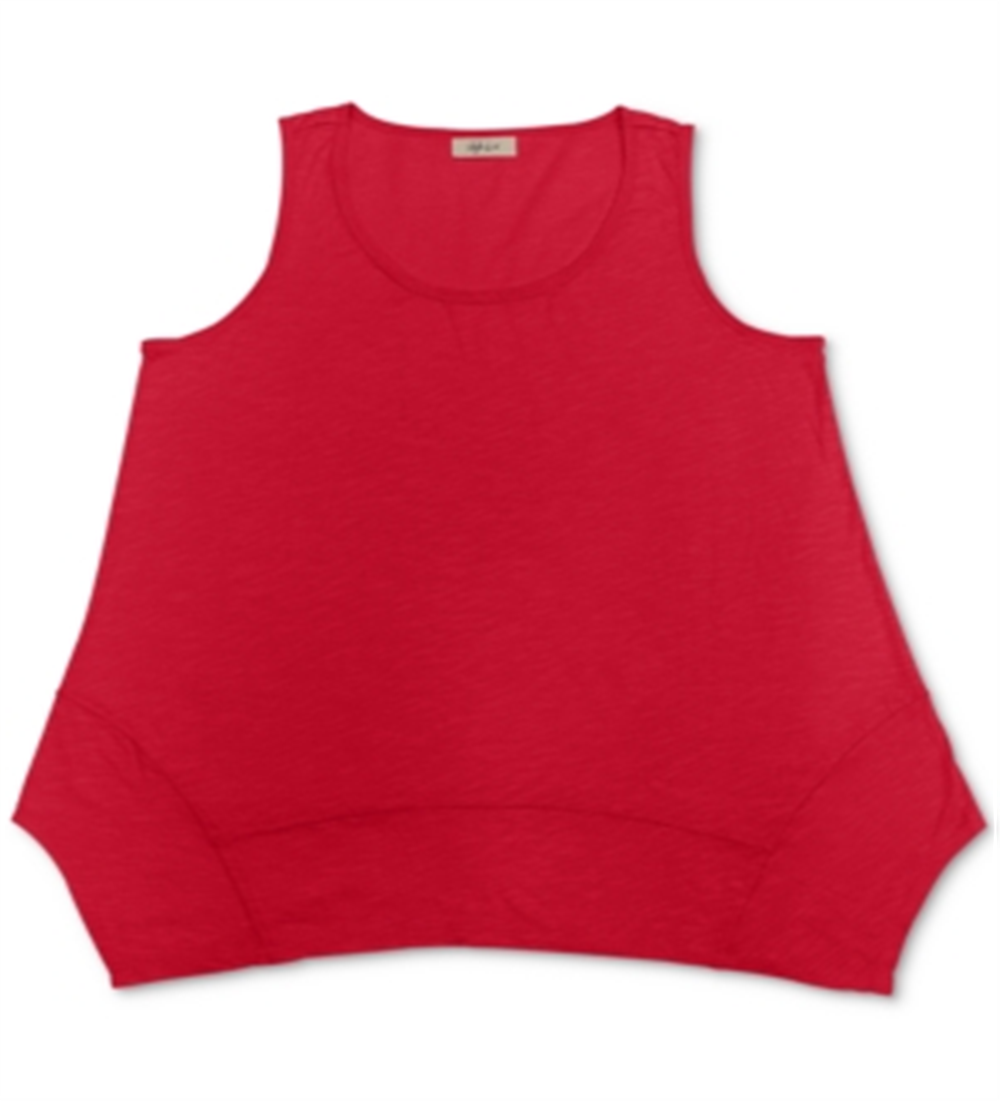 Regata feminina estilo &amp; co com bainha de lenço vermelha, tamanho extrapequeno