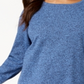 Blusa feminina Karen Scott de algodão mesclado com bainha curva, azul, tamanho 2-G