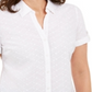 Camisa feminina Karen Scott de algodão bordada, branca, tamanho grande