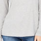 Blusa feminina Charter Club com gola alta canelada mesclada, cinza, tamanho X-S