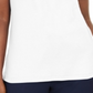 Blusa feminina Karen Scott de algodão com gola ilhós, branca, tamanho X-S