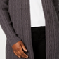 Karen Scott Cardigan Feminino de Tricô com Cabo Cinza Tamanho P