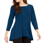 Blusa feminina Alfani lisa, azul-petróleo, tamanho pequeno G
