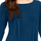 Blusa feminina Alfani lisa, azul-petróleo, tamanho pequeno G