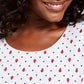 Camiseta feminina Karen Scott manga curta cinza tamanho P