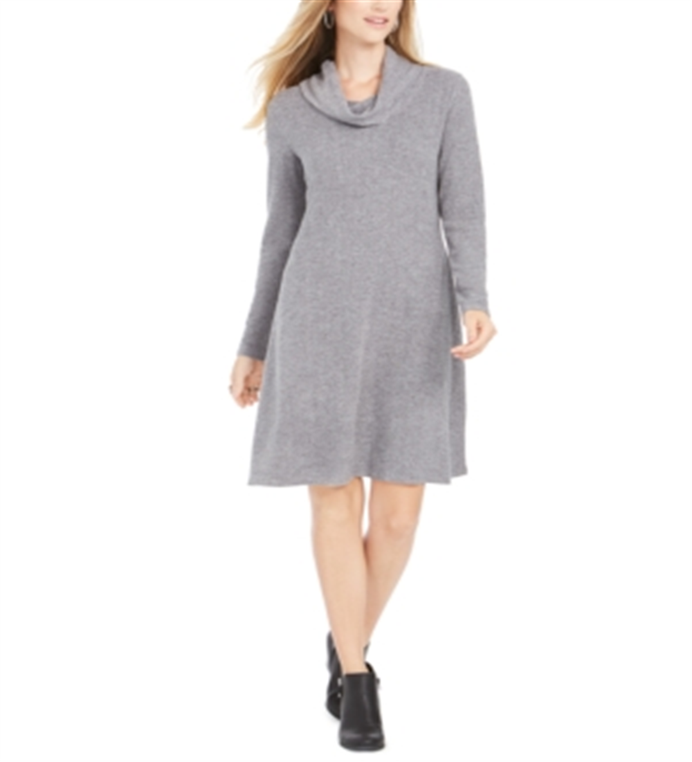 Vestido suéter feminino com gola alta estilo &amp; co, cinza, tamanho extrapequeno
