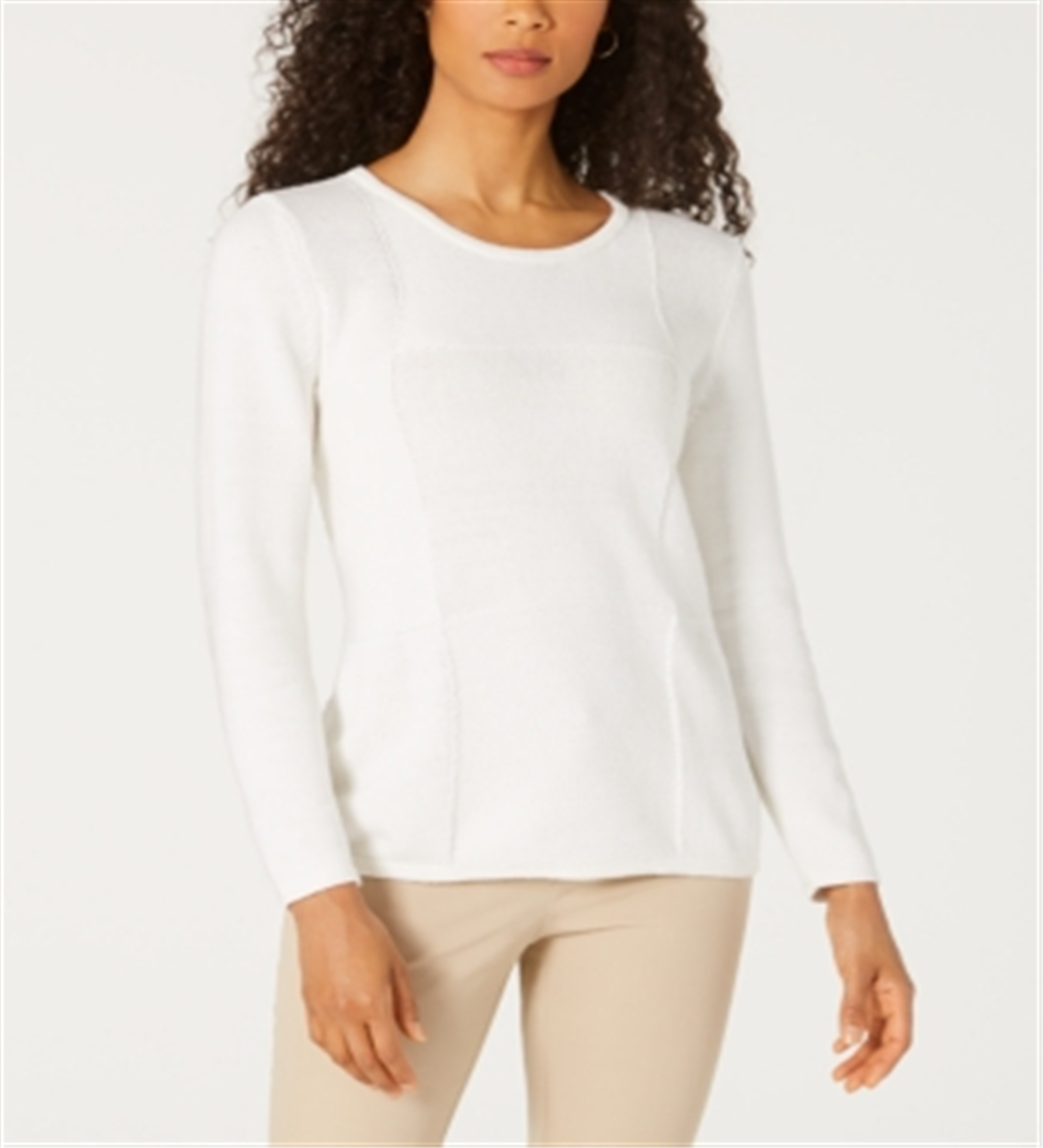 Karen Scott Suéter Feminino Patchwork com Ponto Branco Tamanho XXG