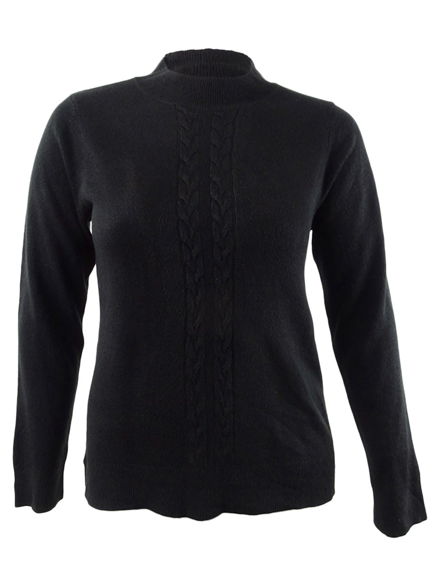 Karen Scott Suéter Feminino de Tricô com Gola Redonda Preto Tamanho Pequeno