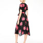 Vestido midi de chiffon floral Alfani feminino, preto, tamanho 2, pequeno