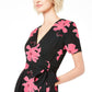 Vestido midi de chiffon floral Alfani feminino, preto, tamanho 2, pequeno