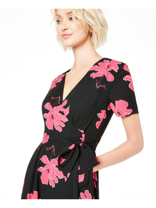 Vestido midi de chiffon floral Alfani feminino, preto, tamanho 2, pequeno