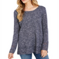 Suéter túnica mesclado com acabamento em ponta estilo &amp; co feminino, azul, tamanho extragrande