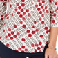 Top feminino estampado com decote em V, tamanho XX-G, branco, Charter Club