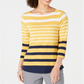 Charter Club Top feminino listrado de algodão Pima com botões e ombros, amarelo, tamanho XX-G