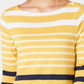 Charter Club Top feminino listrado de algodão Pima com botões e ombros, amarelo, tamanho XX-G