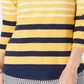 Charter Club Top feminino listrado de algodão Pima com botões e ombros, amarelo, tamanho XX-G